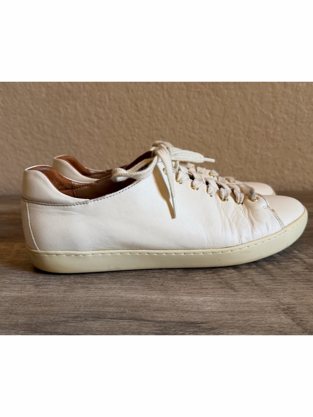 Sézane Leather Sneakers Lace Up